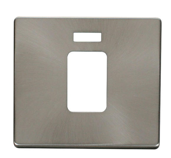 Click® Scolmore Definity™ SCP201BS 45A 1 Gang Switch With Neon Cover Plate  Brushed Stainless  Insert