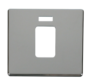 Click® Scolmore Definity™ SCP201CH 45A 1 Gang Switch With Neon Cover Plate  Polished Chrome  Insert