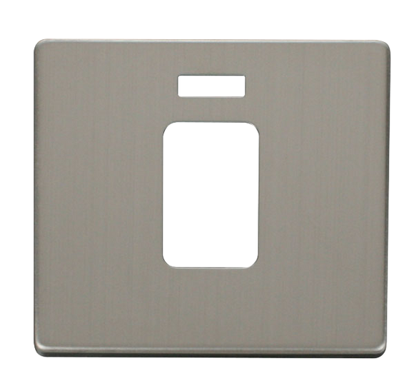 Click® Scolmore Definity™ SCP201SS 45A 1 Gang Switch With Neon Cover Plate  Stainless Steel  Insert