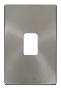 Click® Scolmore Definity™ SCP202BS 45A 2 Gang Switch Cover Plate  Brushed Stainless  Insert