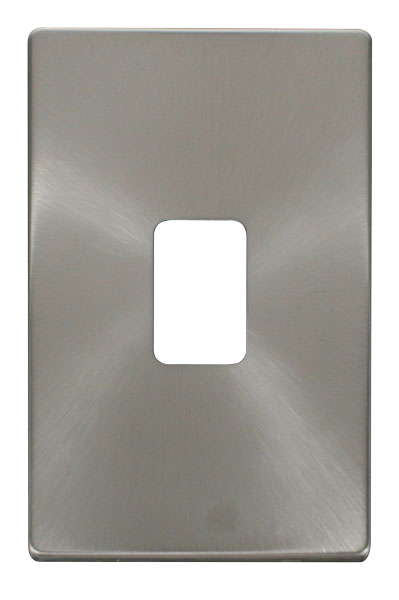 Click® Scolmore Definity™ SCP202BS 45A 2 Gang Switch Cover Plate  Brushed Stainless  Insert