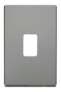 Click® Scolmore Definity™ SCP202CH 45A 2 Gang Switch Cover Plate  Polished Chrome  Insert