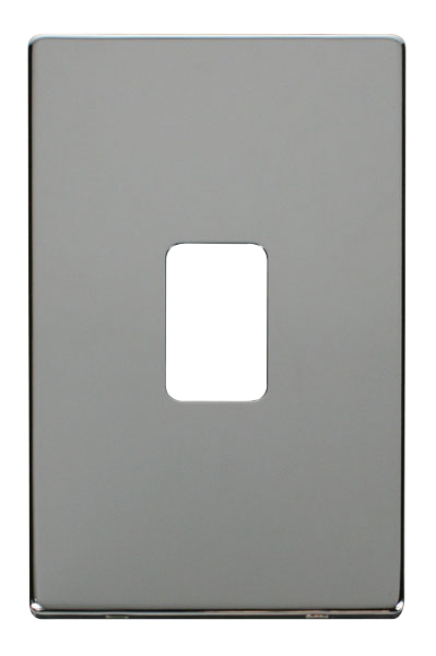 Click® Scolmore Definity™ SCP202CH 45A 2 Gang Switch Cover Plate  Polished Chrome  Insert