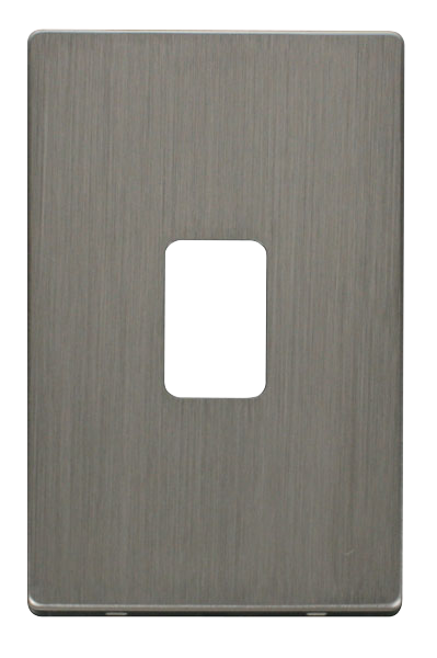 Click® Scolmore Definity™ SCP202SS 45A 2 Gang Switch Cover Plate  Stainless Steel  Insert