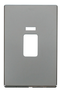 Click® Scolmore Definity™ SCP203CH 45A 2 Gang Switch With Neon Cover Plate  Polished Chrome  Insert