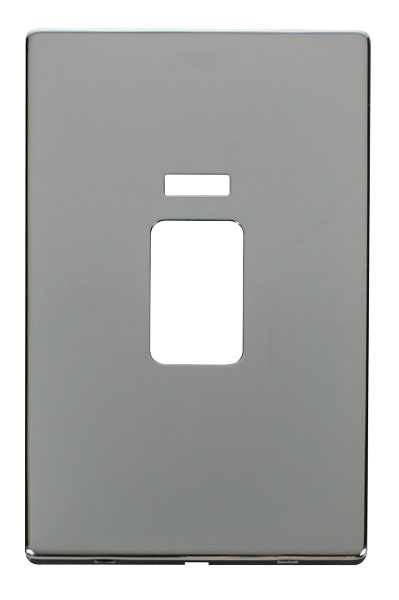 Click® Scolmore Definity™ SCP203CH 45A 2 Gang Switch With Neon Cover Plate  Polished Chrome  Insert