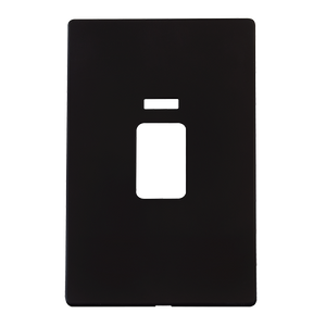 Click® Scolmore Definity™ SCP203MB 45A 2 Gang Switch With Neon Cover Plate  Metal Black  Insert