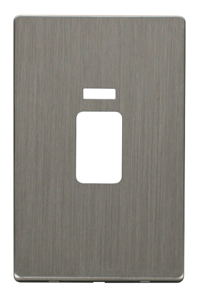 Click® Scolmore Definity™ SCP203SS 45A 2 Gang Switch With Neon Cover Plate  Stainless Steel  Insert