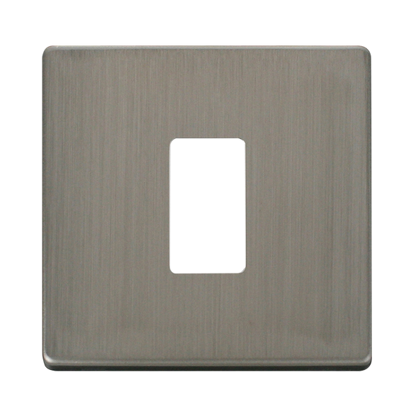 Click® Scolmore GridPro® SCP20401SS 1 Gang GridPro® Frontplate - Stainless Steel Stainless Steel  Insert