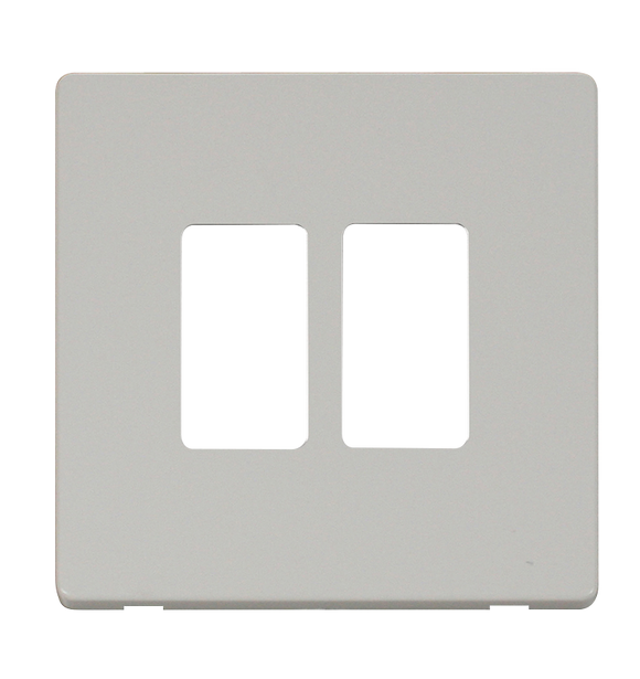 Click® Scolmore GridPro® SCP20402PW 2 Gang GridPro® Frontplate - White Polar White  Insert