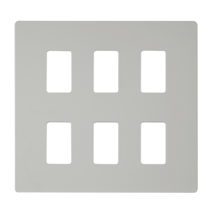 Click® Scolmore GridPro® SCP20506PW 6 Gang GridPro® Frontplate - White Polar White  Insert