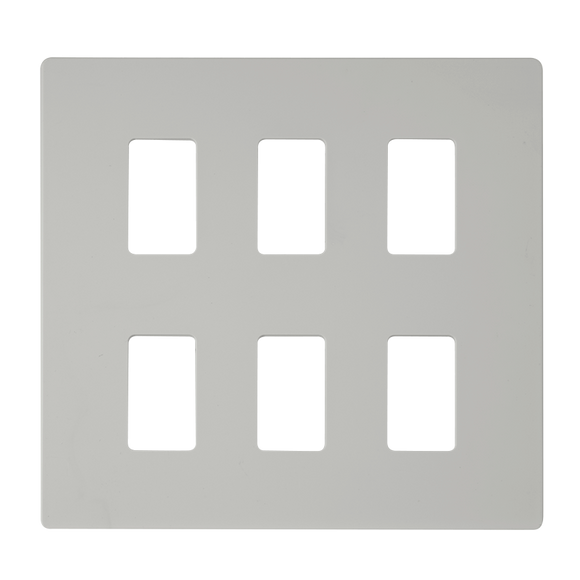 Click® Scolmore GridPro® SCP20506PW 6 Gang GridPro® Frontplate - White Polar White  Insert
