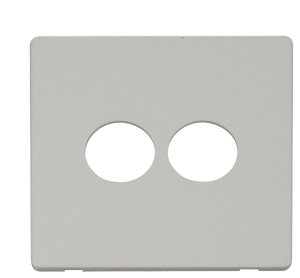 Click® Scolmore Definity™ SCP222PW 2 Gang Toggle Switch Cover Plate  Polar White  Insert