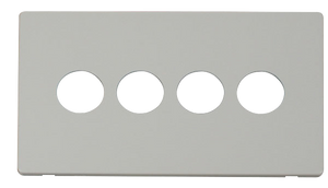 Click® Scolmore Definity™ SCP224PW 4 Gang Toggle Switch Cover Plate  Polar White  Insert