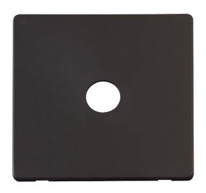 Click® Scolmore Definity™ SCP231BK Single Coaxial Outlet Cover Plate  Matt Black  Insert