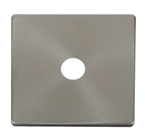 Click® Scolmore Definity™ SCP231BS Single Coaxial Outlet Cover Plate  Brushed Stainless  Insert