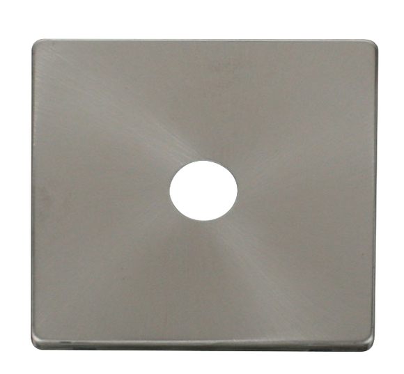 Click® Scolmore Definity™ SCP231BS Single Coaxial Outlet Cover Plate  Brushed Stainless  Insert