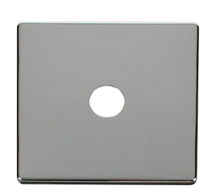 Click® Scolmore Definity™ SCP231CH Single Coaxial Outlet Cover Plate  Polished Chrome  Insert