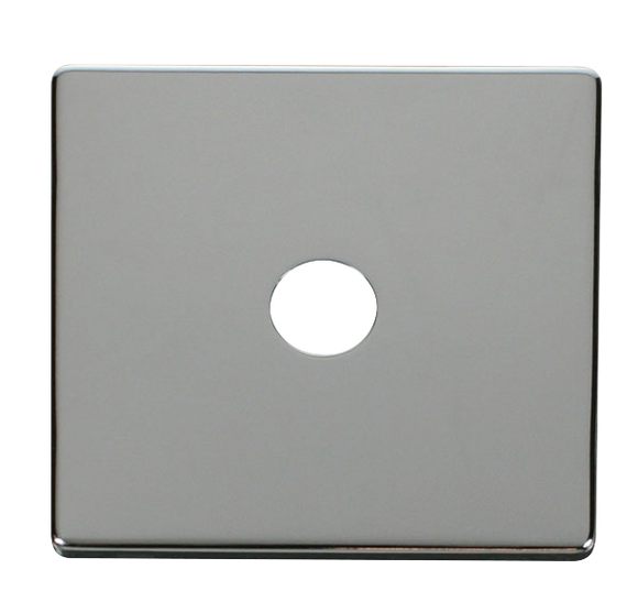 Click® Scolmore Definity™ SCP231CH Single Coaxial Outlet Cover Plate  Polished Chrome  Insert