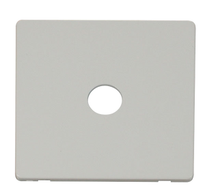 Click® Scolmore Definity™ SCP231PW Single Coaxial Outlet Cover Plate  Polar White  Insert