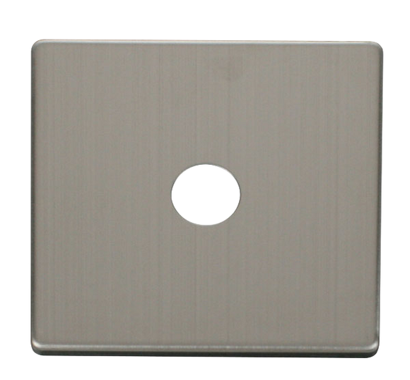 Click® Scolmore Definity™ SCP231SS Single Coaxial Outlet Cover Plate  Stainless Steel  Insert