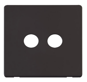 Click® Scolmore Definity™ SCP232BK Twin Coaxial Outlet Cover Plate  Matt Black  Insert