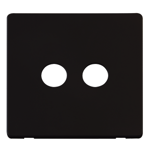 Click® Scolmore Definity™ SCP232MB Twin Coaxial Outlet Cover Plate  Metal Black  Insert