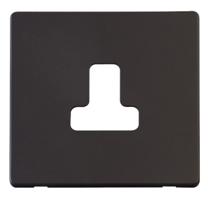 Click® Scolmore Definity™ SCP238BK 5A Round Pin Socket Cover Plate  Matt Black  Insert