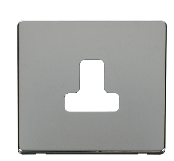 Click® Scolmore Definity™ SCP238CH 5A Round Pin Socket Cover Plate  Polished Chrome  Insert