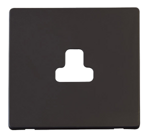 Click® Scolmore Definity™ SCP239BK 2A Round Pin Socket Cover Plate  Matt Black  Insert