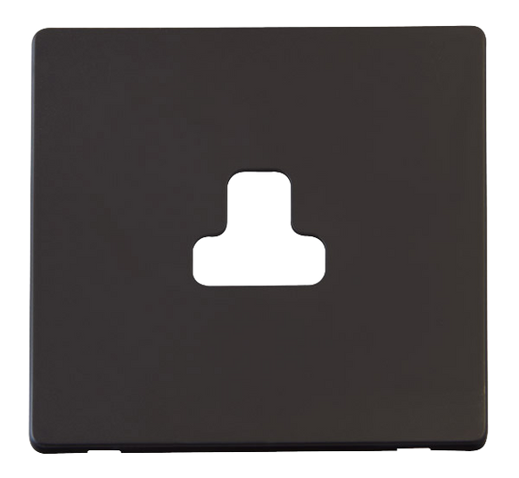 Click® Scolmore Definity™ SCP239BK 2A Round Pin Socket Cover Plate  Matt Black  Insert