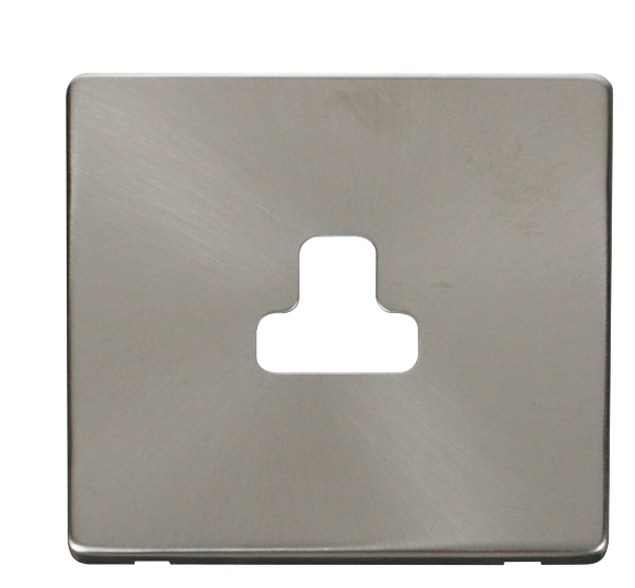 Click® Scolmore Definity™ SCP239BS 2A Round Pin Socket Cover Plate  Brushed Stainless  Insert