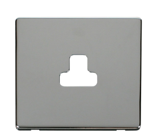 Click® Scolmore Definity™ SCP239CH 2A Round Pin Socket Cover Plate  Polished Chrome  Insert