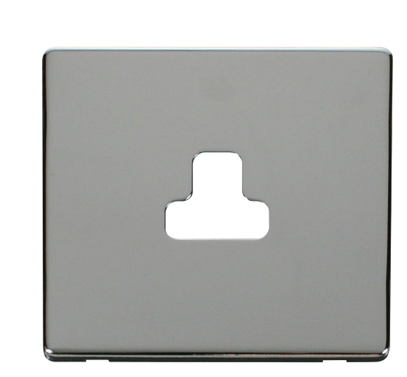 Click® Scolmore Definity™ SCP239CH 2A Round Pin Socket Cover Plate  Polished Chrome  Insert