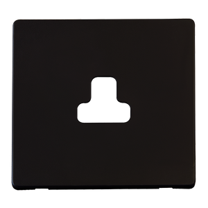 Click® Scolmore Definity™ SCP239MB 2A Round Pin Socket Cover Plate  Metal Black  Insert