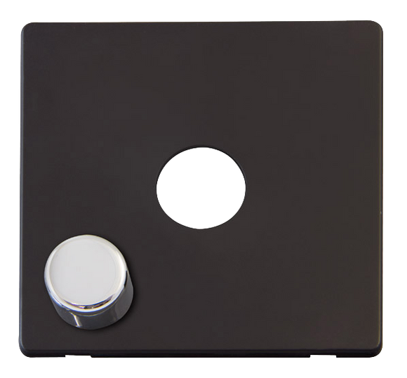 Click® Scolmore Definity™ SCP241BKCH 1 Gang Dimmer Switch Cover Plate Matt Black  Insert