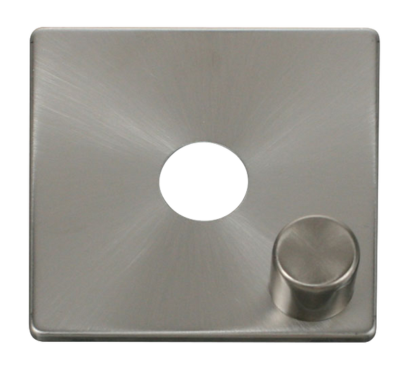 Click® Scolmore Definity™ SCP241BS 1 Gang Dimmer Switch Cover Plate  Brushed Stainless  Insert