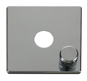 Click® Scolmore Definity™ SCP241CH 1 Gang Dimmer Switch Cover Plate  Polished Chrome  Insert