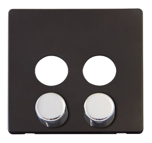 Click® Scolmore Definity™ SCP242BKCH 2 Gang Dimmer Switch Cover Plate Matt Black  Insert