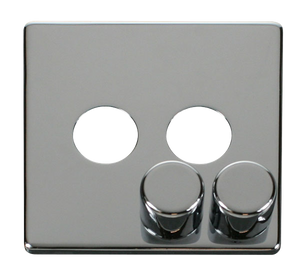 Click® Scolmore Definity™ SCP242CH 2 Gang Dimmer Switch Cover Plate  Polished Chrome  Insert