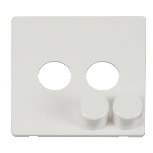 Click® Scolmore Definity™ SCP242MW 2 Gang Dimmer Switch Cover Plate  Metal White  Insert