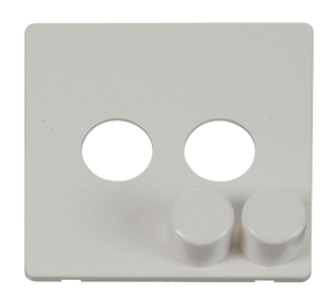 Click® Scolmore Definity™ SCP242PW 2 Gang Dimmer Switch Cover Plate  Polar White  Insert