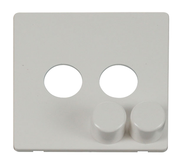 Click® Scolmore Definity™ SCP242PW 2 Gang Dimmer Switch Cover Plate  Polar White  Insert