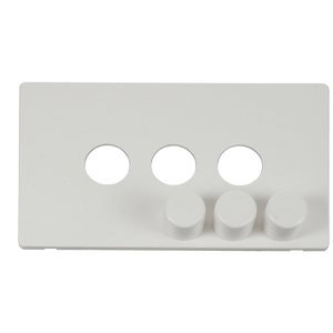 Click® Scolmore Definity™ SCP243MW 3 Gang Dimmer Switch Cover Plate  Metal White  Insert