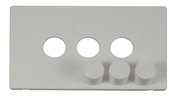 Click® Scolmore Definity™ SCP243PW 3 Gang Dimmer Switch Cover Plate  Polar White  Insert