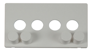 Click® Scolmore Definity™ SCP244PW 4 Gang Dimmer Switch Cover Plate  Polar White  Insert