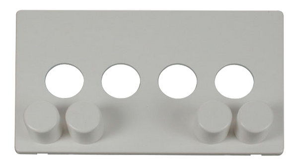 Click® Scolmore Definity™ SCP244PW 4 Gang Dimmer Switch Cover Plate  Polar White  Insert