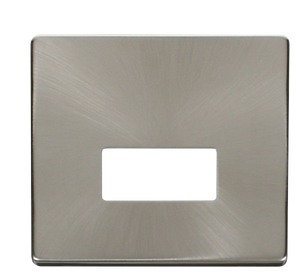 Click® Scolmore Definity™ SCP250BS 13A FCU Cover Plate  Brushed Stainless  Insert