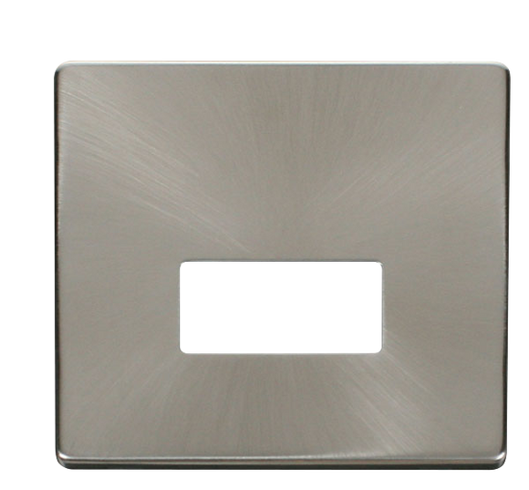 Click® Scolmore Definity™ SCP250BS 13A FCU Cover Plate  Brushed Stainless  Insert