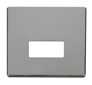 Click® Scolmore Definity™ SCP250CH 13A FCU Cover Plate  Polished Chrome  Insert